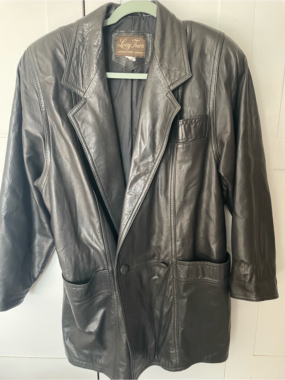 😍 Coat Sale ,Closet Clean Out ! Black Leather Blazer Jacket